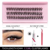 GROINNEYA Lashes Clusters Kit With Lash Bond And Seal And Eyelash Tweezers Waterproof Strong Hold DIY Lash Extension Kit Makeup
