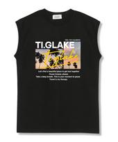 Tee Glake Sunset Relax Oversized Sleeveless T-Shirt Black Xxl
