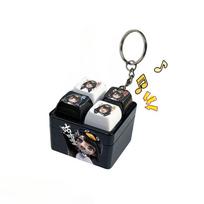 Cute Penguin Fidget Keychain Built-in Sound Effects Anime Print Stress Relief Ornament for Car Key Decoration A2