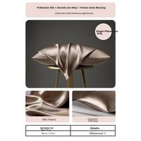 Shuixingjiafang Silk Pillowcase, 100% Mulberry Silk Pillow Cover, 19 Mm Silk Pillow Insert, Single Pack, 48x74cm, Coffee Color