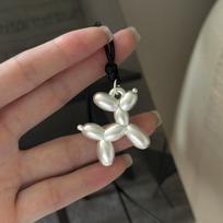 S925 Sterling Silver Korean Minimalist Retro Balloon Dog Pendant Sweater Chain Clavicle Necklace Gift for Women Birthday Jewelry sidabras