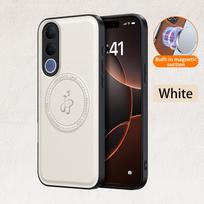 PU Leather Wireless Charging Magnetic Case for Vivo V70 FE 5G Fusion Protective Cover Hard Back Shell Coque vivo V70 FE balta