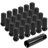 24x Juodas 2 colių aukščio M14x1.5 Tuner Spline Ratų veržlė Ford F150 GMC Sierra Ram 1500 juoda