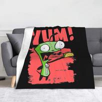 Invader Zim Gir Cartoon Wool Blankets Awesome Throw Blanket for Home 150*125cm Rug Piece Size: 75*100cm, Weight: 230 GSM