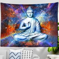 Cosmic Buddha Tapestry Mandala Wall Hanging Background Cloth for Yoga Meditation Home Room Decor 100X70CM