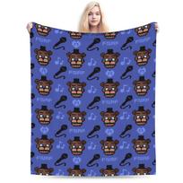 FNAF At Freddys Blankets Super Warm Fashion Plush Throw Blanket For Girls Boys Couch Chair Sofa Bed Flannel Bedspread Bed Cover Size: 75*100cm, Weight: 230 GSM