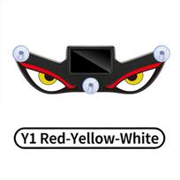 LED Car Dynamic  Ambient Neon Light Wireless Solar Devil Eye Light  Rear Window Anti-Rear-End Warning Light Sticker Accessories Y1 Red-Yellow-White