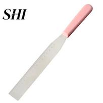 Butter Spatula Non-stick Straight Icing Anti-slip Handle Stainless Cream Steel Bread Bakery for Household rožinė