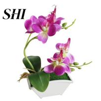 Butterfly Simulation Flower Unfading Home Decoration Plastic DIY Officedecoration Artificial Orchid for Wedding Flowers violetinė