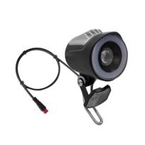 LED priekinis žibintas E-dviratiui 6V-48V Elektrinio dviračio priekinis žibintas prožektorius black