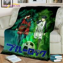 3D Mėlynasis Užraktas Animacinis Futbolo Anime Antklodė, Minkšta Mėtoma Antklodė Namams Miegamajam Lovai Sofai Piknikui Kelionei Biurui Dangalas Vaikams 75X95CM