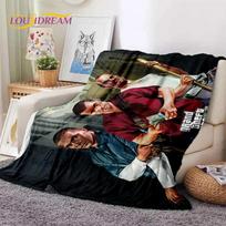 GTA žaidimas Grand Theft Auto Žaidėjo minkštas flanelinis pledas lovoms, miegamojo, sofos, iškyloms, pledas užkloti lauke, laisvalaikio dovana 75X95CM