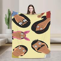 B-Bob Burgers Thanksgiving  Blanket Multiple Sizes Super Soft and Warm  Throw Blankets for Sofa Couch and Bed 75X95CM