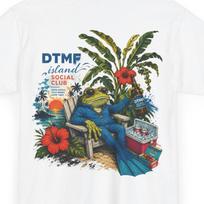 Relaxing Frog Island Scene T-Shirt | Tropical Hibiscus Cooler XL