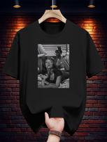 T-shirt with Vibrant Graphic Print - Regular Fit Casual Summer Tee S įvairiaspalvis