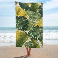 Tropical Monstera Palm Leaf Print Beach Towel Green Botanical Pattern Quick Dry Sand Free Lightweight Towel for Beach Pool 50X100cm &1pc