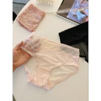 Ladies Summer Light Luxury Sexy Lace Careful Machine Waist Triangle Briefs One size šviesiai rausvos spalvos
