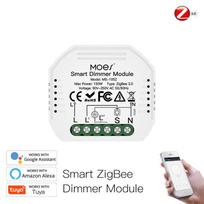 Moes Mini DIY Tuya ZigBee 3.0 Smart Dimmer Switch ZigBee3.0 Hub Required Works with Alexa Google Home Voice Control 1/2 Way 52*47*18mm ZigBee
