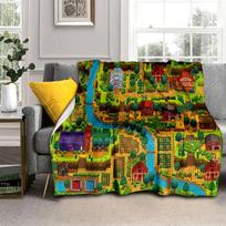3D Stardew Valley Farm Map Game Cartoon Blanket,Soft Throw Blanket for Home Bedroom Bed Sofa Travel Picnic Cover Kids Gift Size: 75*100cm, Weight: 230 GSM