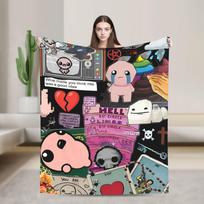 The Binding of Isaac Cartoon Blanket Cover Fleece Video Game Ultra-Soft Throw Blanket for Car Quilt Size: 75*100cm, Weight: 230 GSM