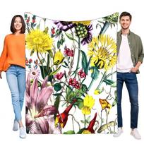 Vibrant Floral Blanket Soft Cozy Throw for Bed and Sofa, Ideal for Home Decor, Birthday Gift, Lightweight and Warm, Perfect for Size: 75*100cm, Weight: 230 GSM