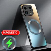 Magnetinis matinis silikoninis telefono dėklas Xiaomi Mi 15 Pro 14 Ultra 13T 12 Pro 11 10S belaidžiam įkrovimui atsparus smūgiams kietas PC rėmelis for Xiaomi 15 juoda