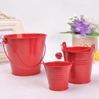 Creative Succulent Pots: Colorful Mini Tin Buckets for Gardening and Weddings Small: 4*5.5*6 raudona