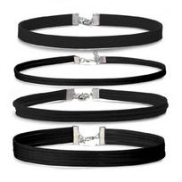 Chic Black Choker Necklaces 4 Stylish Neck Choker Jewelry Neck Chain Accessory 1