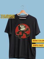 Vintage Felix CaT shirt, Distressed Look, Cartoon Premium Ultra Soft Tee S