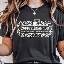 Coffee Bean 100 Grinder T-Shirt, Brewed Strong Spoken Louder, Rustic Vintage Coffee Sarcastic Tee, Anti-Social Humor Gift 3XL