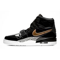 Jordan Legacy 312 Black Gold Patent GS AT4040-007 36.5 juoda