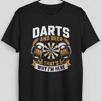 Darts and Beer T-Shirt: Funny Pub Game Lover Graphic Tee L