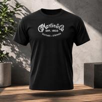Martin Guitar Shirt, Vintage Musician Tee, Acoustic Guitar Lover Gift, Est 1833 T-Shirt, Black Unisex Graphic Tee S