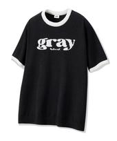 Gray Blubat Aras Ringer Knit Short Sleeve Gkbst33 (Black) Black/M