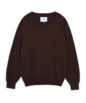 Yale [Supima Cotton] Essential V-Neck Knit Dark Brown Dark Brown/S
