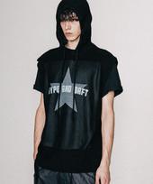 Bastic Star Knit Hoodie Vest_Black Black/M