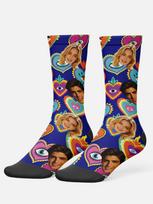 360 Digital Printing Spandex Blank Customized Socks ODM Service Low Minimum Order Quantity Quick Sample Delivery 36-46 mėlyna