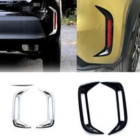 For Toyota Yaris Cross   2022 ABS Black Car Rear Fog Light Lamp Cover Trim Foglight Frame Trims Styling Accessories ABS Chrome