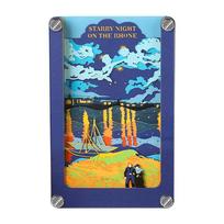 Custom Memo Pad Desk Decoration Van Gogh Oil Painting Paper Notepad Customized Logo Book Mark Pen Holder Stationery Gift Items (as the picture,100&14x9cm)