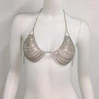 Women Crystal Bikini Underwear Body Jewelry Rhinestone Body Chain Bralette Fashion sidabras