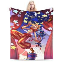 Funny Sundrop And Moondrop fnaf Blanket Lightweight Thin Flannel Comfortable Throw Blanket Machine Washable Size: 75*100cm, Weight: 230 GSM