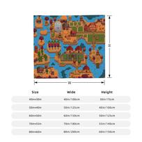 Stardew Valley Riverside Farm Knitted Blankets Cartoon Anime Flannel Throw Blankets Bedding Couch Personalised Warm Bedspread Size: 75*100cm, Weight: 230 GSM