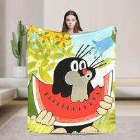 The Little Mole Blanket Quality Super Warm Throw Blanket Spring Decorative Bedroom Street Trend Bedspread Size: 75*100cm, Weight: 230 GSM