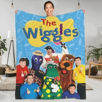 The Wiggles Minkštas šiltas pledas Australijos vaikų muzikos grupė Pliušinis mesti pledas Namų dekoras Flanelinis paklodė Sofos lovos užvalkalas Size: 75*100cm, Weight: 230 GSM blue