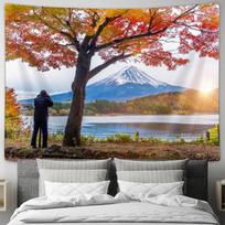 Autumn Colors of Mount Fuji  Japanese Landscape Tapestry Wall Hanging Decoration for Bedroom 100X70CM