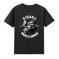 Cigars And Bad Decisions Funny Gorilla Monkey Smoking Meme Humor Unisexs TShirt S