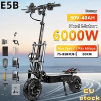 TOURSOR E5B Sulankstomas elektrinis paspirtukas suaugusiems 6000W variklis 85km/h greitis 120km nuotolis 60V40AH baterija 11 colių visureigio padangos 6000W-60V-40AH-E5B-/
