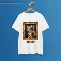 Funny Dog Corgi With A Pearl Earring Art White Tshirt Gift For Fans 2XL