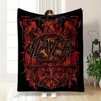 Dark, Fiery Eagle Crest with Skulls, Weapons, and Bold Slayer Text. for All Seasons Blanket Lunch Break Throw Gift 75X95CM