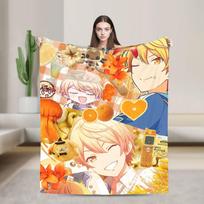 Tsukasa Tenma Antklodė Šilta Minkšta Juokinga Pliušinė Mesti Antklodė Svetainei Stovyklavimui Flanelinė Paklodė Lovos Užvalkalas 75X95CM